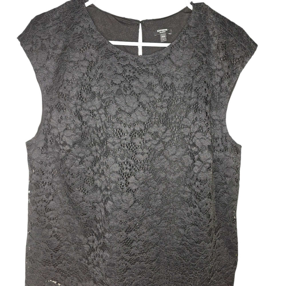 Express Black Lace Blouse Size L